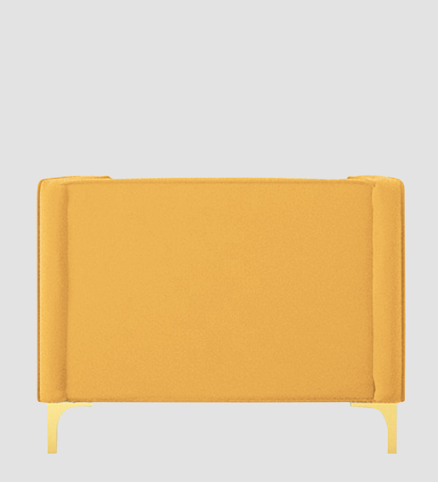 Saban Velvet 1 Seater Sofa In Turmeric Yellow Colour - Febonic Living