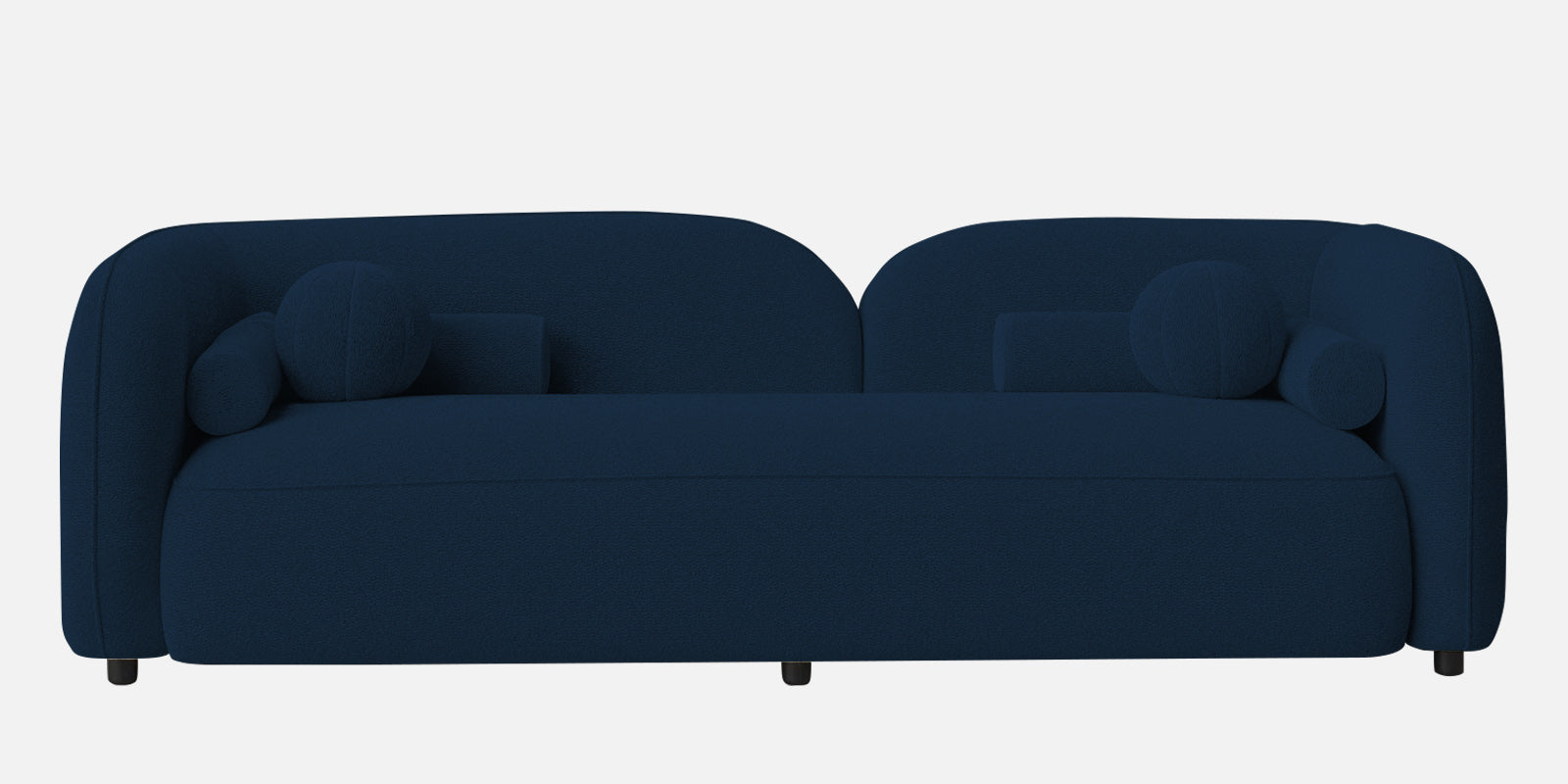 Corny Fur Fabric 3 Seater Sofa in Danim Blue Colour