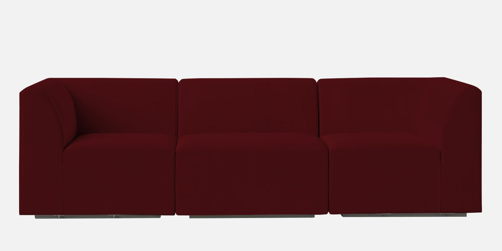 Bufa Velvet 3 Seater Sofa in Dark Maroon Colour