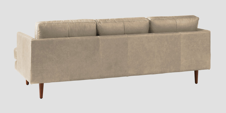 Sterio Leatherette 3 Seater Sofa In Tan Beige Colour - Febonic Living