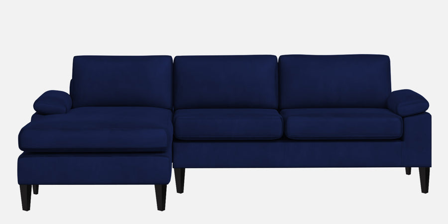 Vegas Velvet Rhs Sectional Sofa 3 Lounger In Imperial Blue Colour - Febonic Living