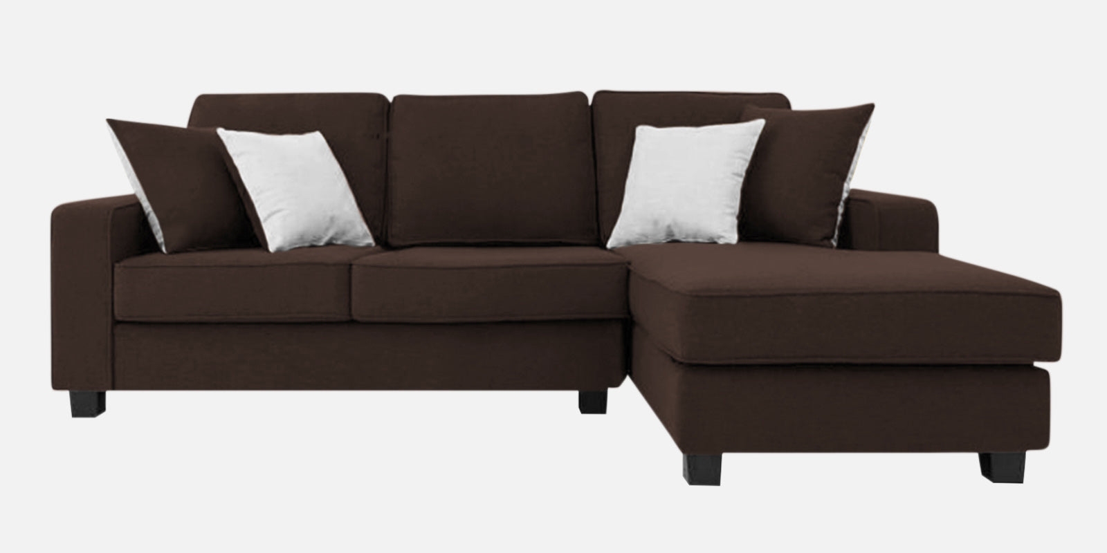 Ladybug Fabric LHS Sectional Sofa (2+Lounger) In Coffee Brown Colour