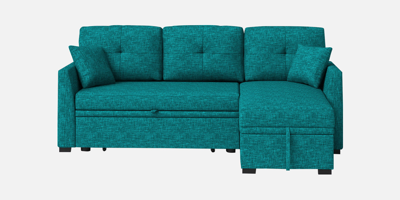 Jody Fabric 3 Seater Pull Out Sofa Cum Bed In Sea Green Colour