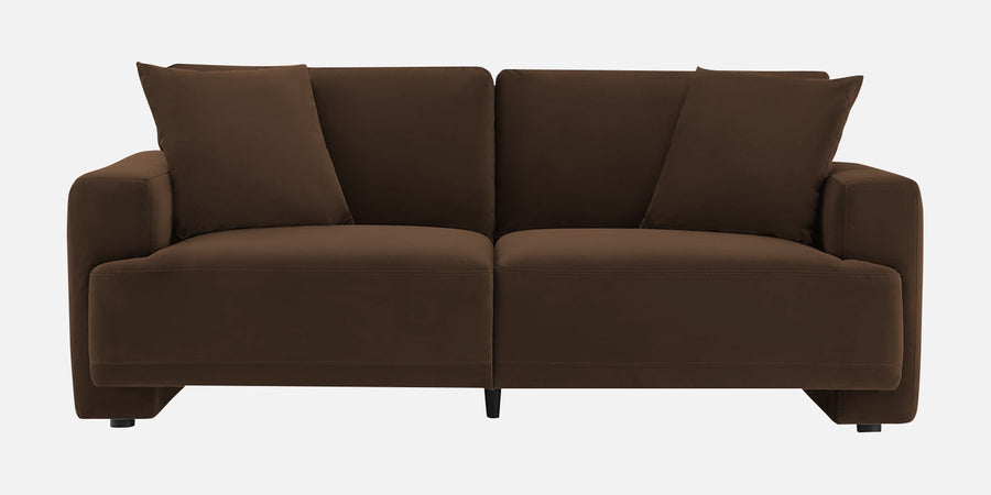 Kosta Velvet 2 Seater Sofa In Cholocate Brown Colour - Febonic Living