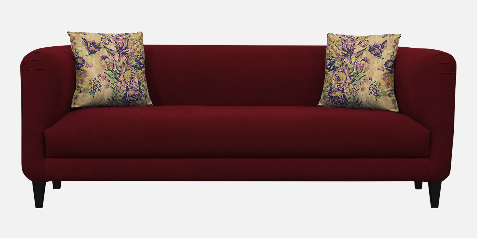 Niki Fabric 3 Seater Sofa in Ruby Red Colour