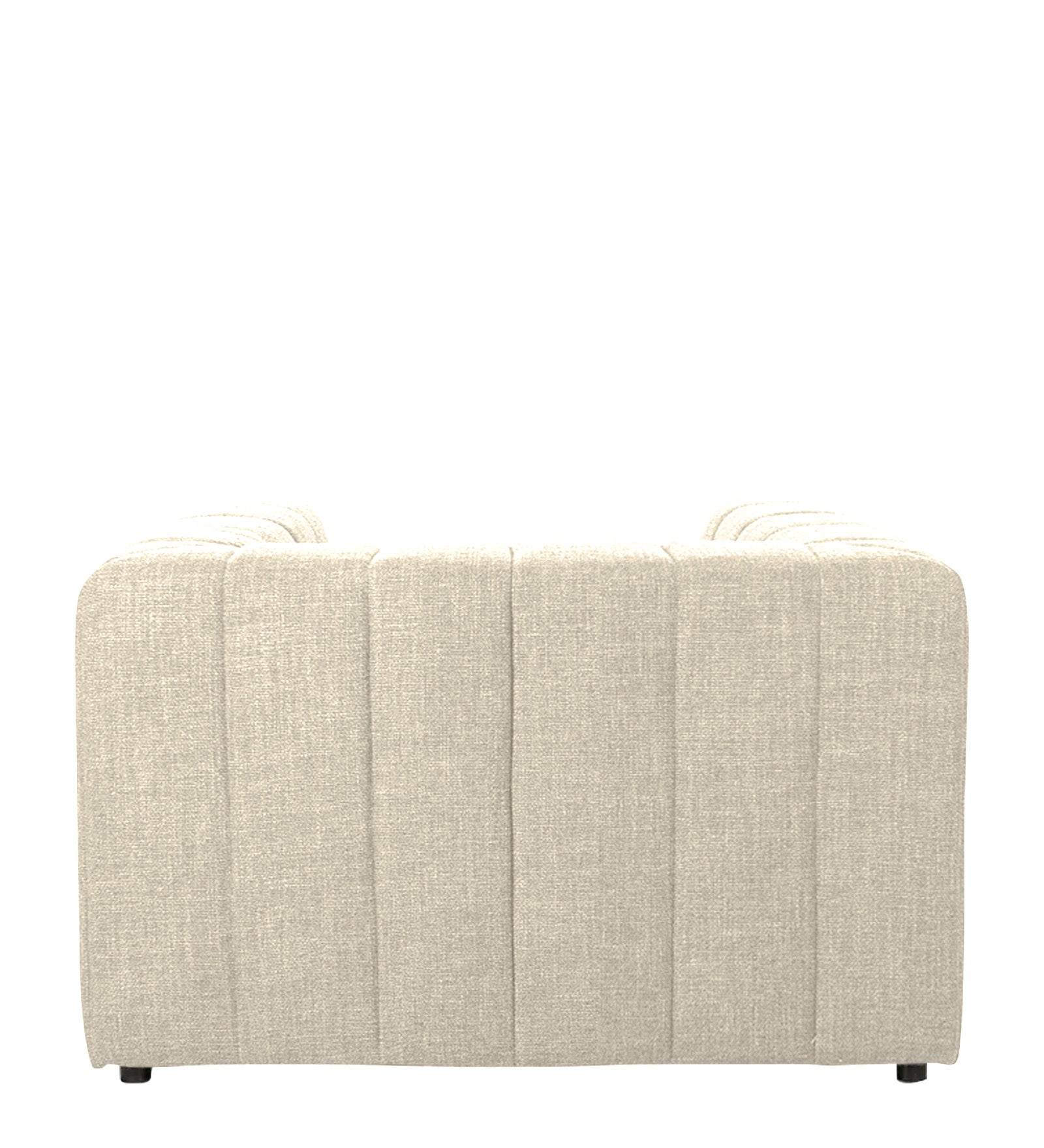 Lara Fabric 1 Seater Sofa in Ivory Beige Colour