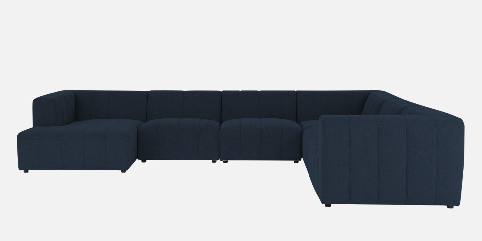 Damo Fabric RHS 8 Seater Sectional Sofa In Denim Blue Colour