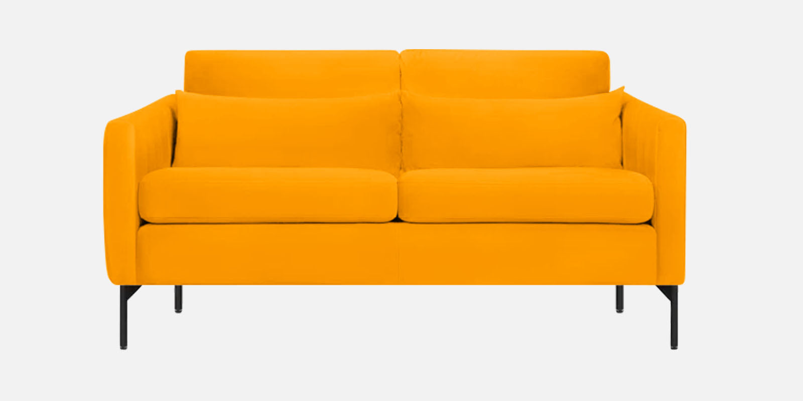 Haru Velvet 2 Seater Sofa in Saffron yellow Colour