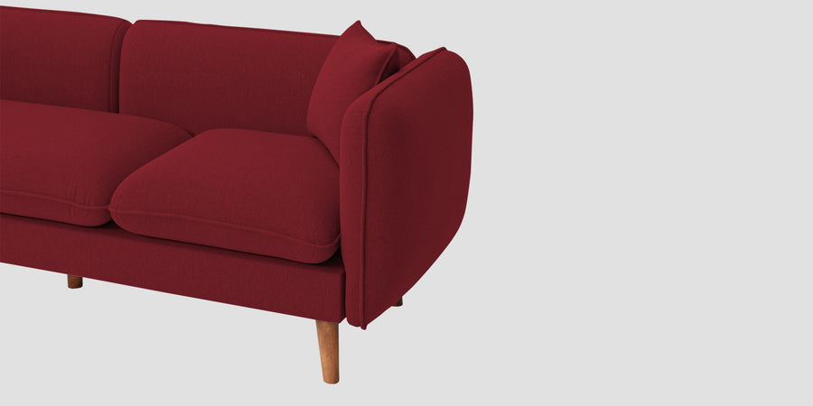 Reva Fabric 3 Seater Sofa In Chilli Red Colour - Febonic Living
