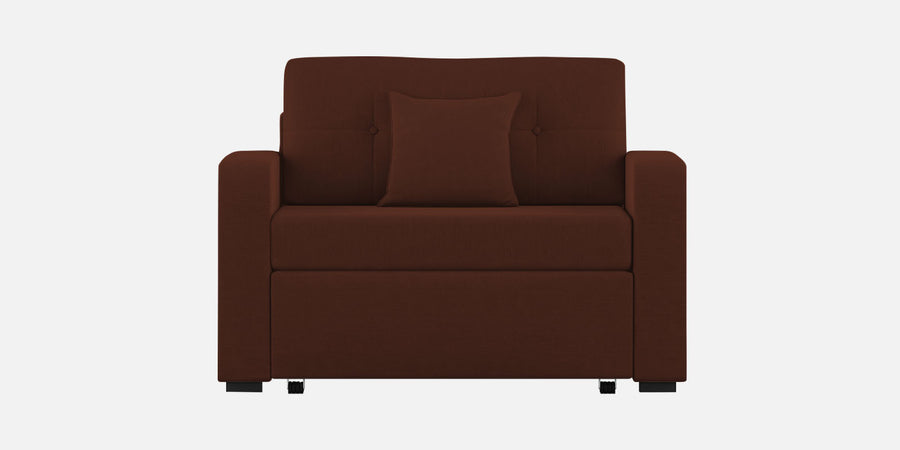 Rocky Fabric 2 Seater Pull Out Sofa Cum Bed In Coffee Brown Colour With Storage - Febonic Living