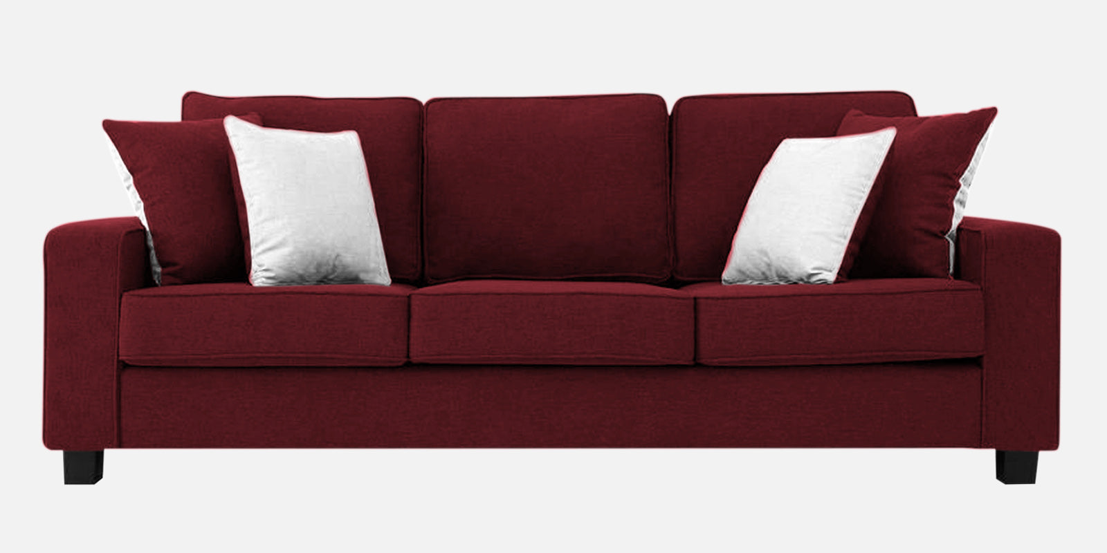 Ladybug Fabric 3 Seater Sofa In Blood Maroon Colour