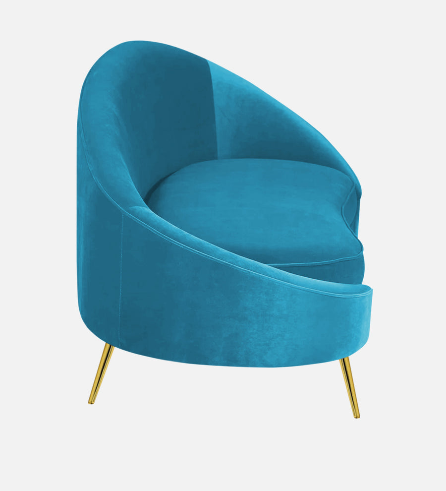 Cely Velvet Lhs Chaise Lounger In Aqua Blue Colour - Febonic Living
