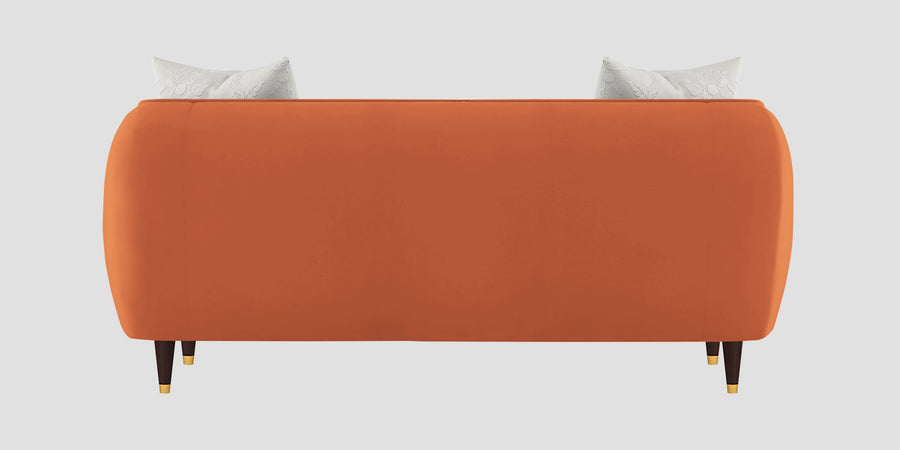 Hairo Velvet 2 Seater Sofa In Yam Orange Colour - Febonic Living