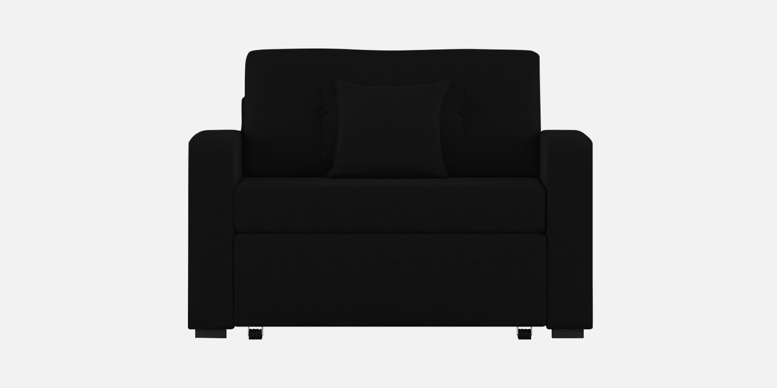 Rocky Fabric 2 Seater Pull Out Sofa Cum Bed In Zed Black Colour With Storage