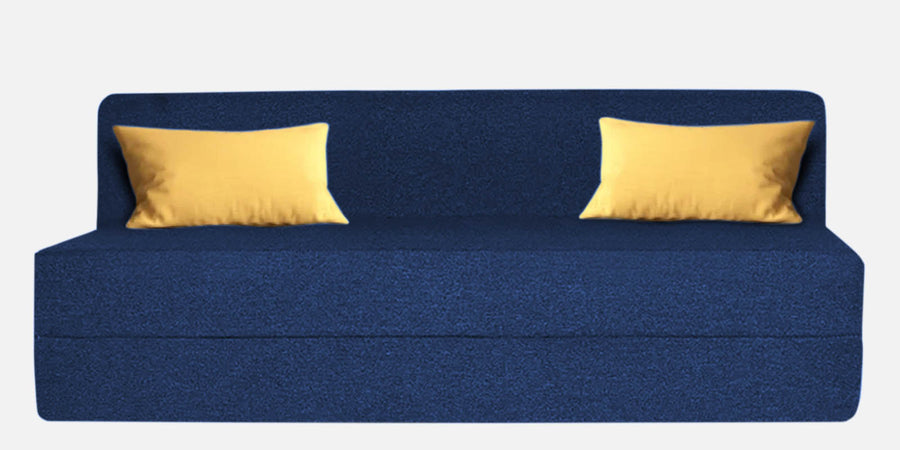 Fleepy Fabric 3 Seater Foldable Sofa Bed In Royal Blue Colour - Febonic Living