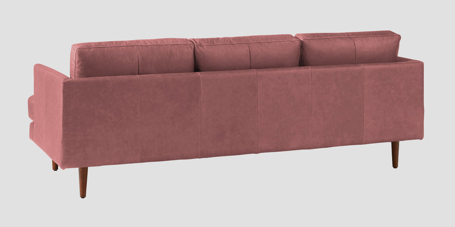 Sterio Leatherette 3 Seater Sofa In Light Pink Colour - Febonic Living