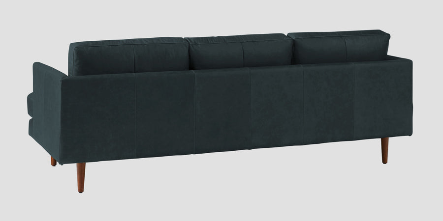 Sterio Leatherette 3 Seater Sofa In Steel Blue Colour - Febonic Living