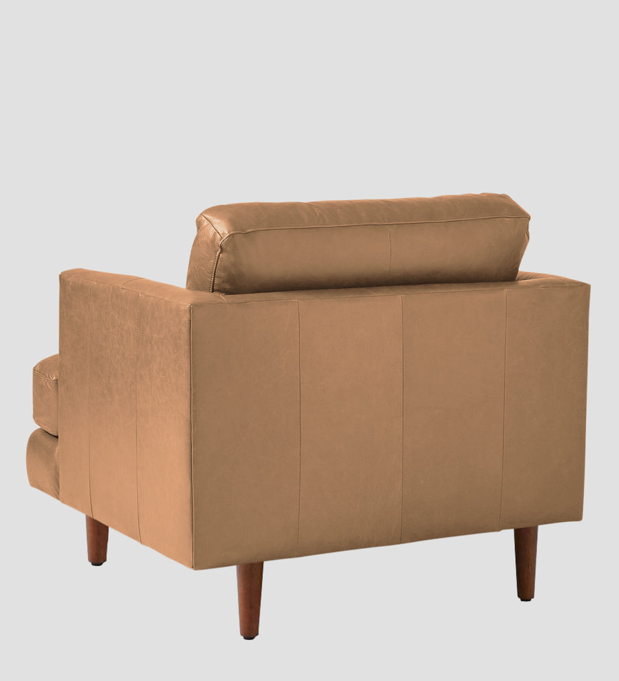 Sterio Leatherette 1 Seater Sofa In Sepia Beige Colour - Febonic Living