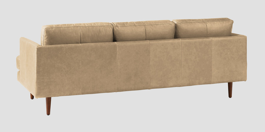 Sterio Leatherette 3 Seater Sofa In Corn Beige Colour - Febonic Living
