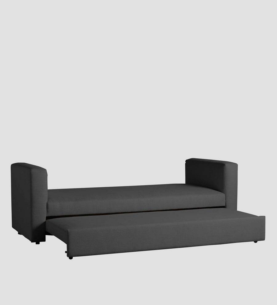 Tosy Fabric 3 Seater Pull Out Sofa Cum Bed In Stone Grey Colour - Febonic Living