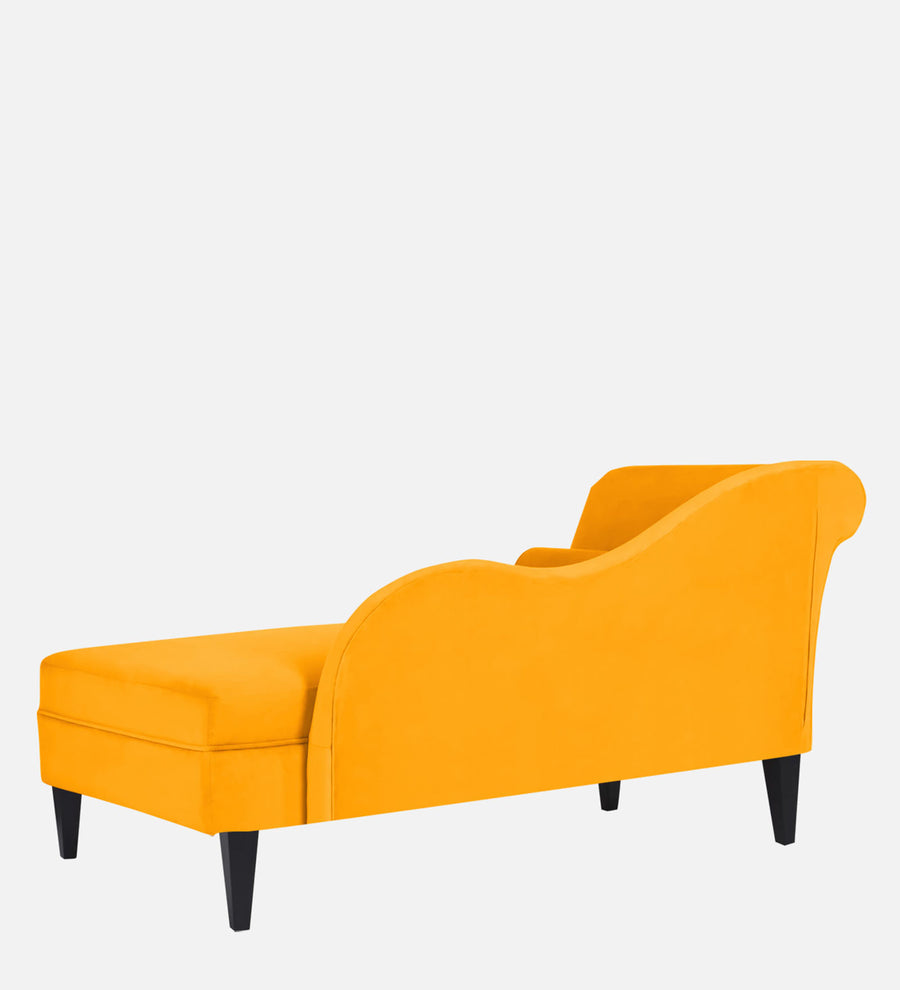 Rana Velvet Lhs Chaise Lounger In Saffron Yellow Colour - Febonic Living