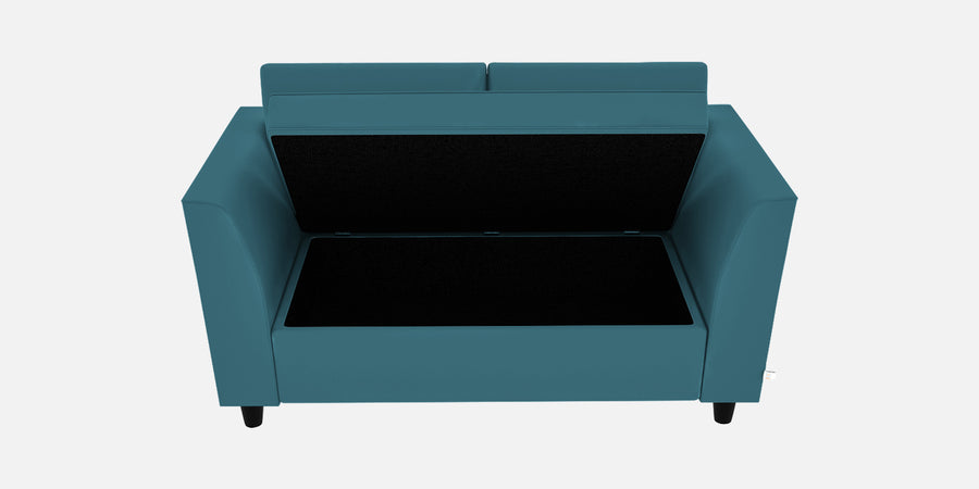 Bristo Velvet 2 Seater Sofa In Aqua Blue Colour With Storage - Febonic Living