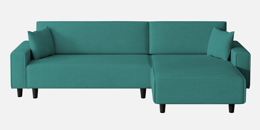 Peach Fabric Lhs 6 Seater Sofa Cum Bed With Storage In Sea Green Colour - Febonic Living