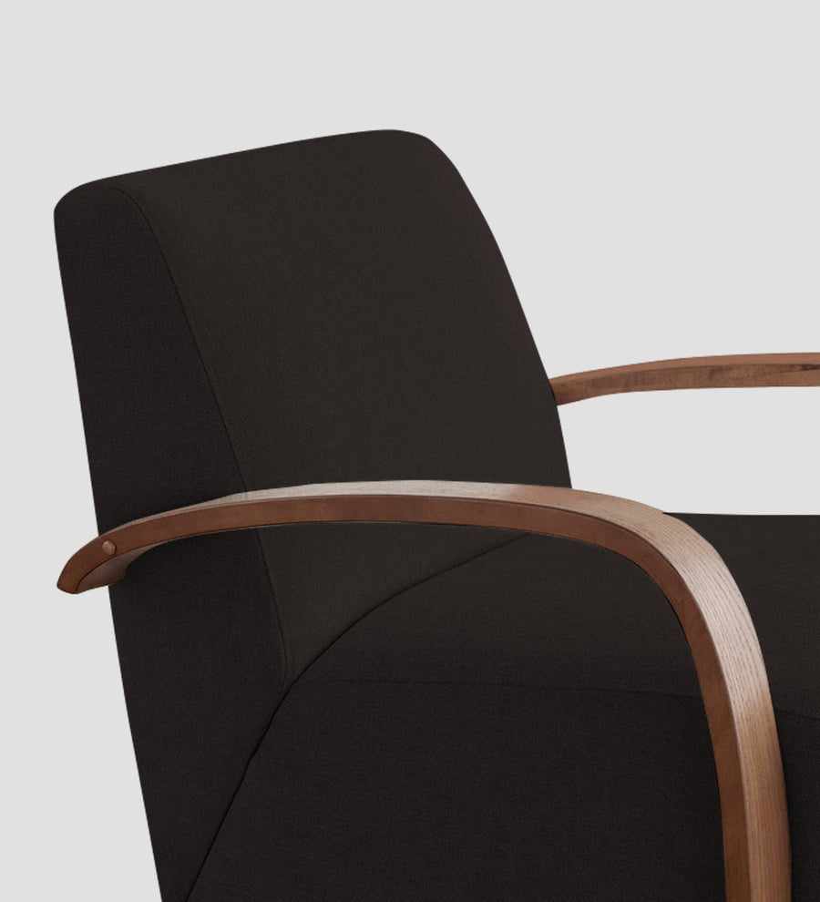 Balma Fabric Swivel Chair In Cara Brown Colour - Febonic Living