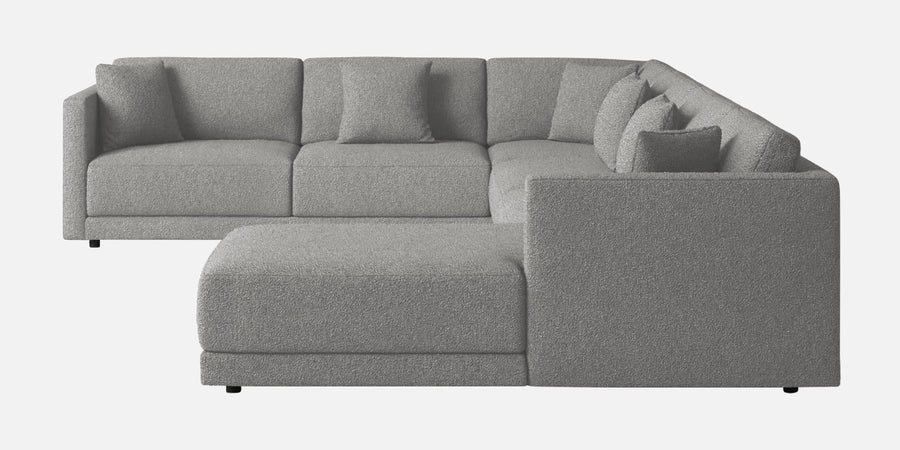 Carlin Fabric Lhs 8 Seater Sectional Sofa In Lit Grey Colour - Febonic Living