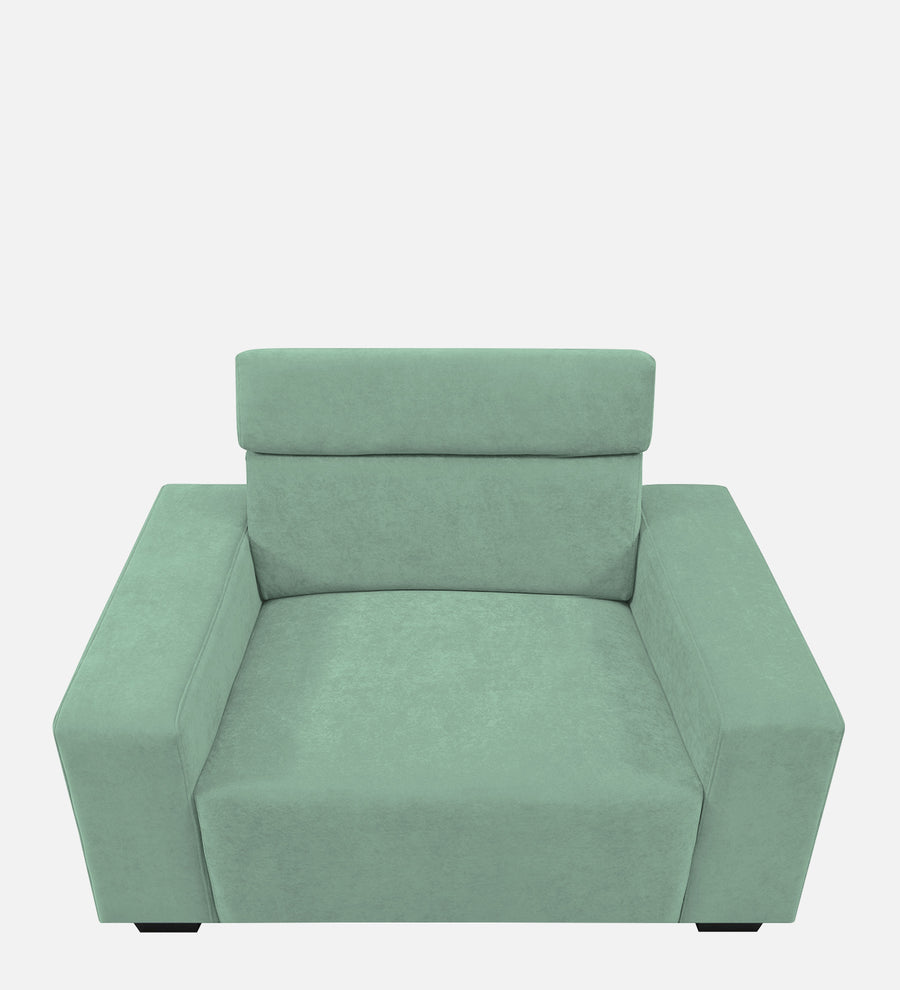 Hiro Fabric 1 Seater Sofa In Mist Blue Colour - Febonic Living