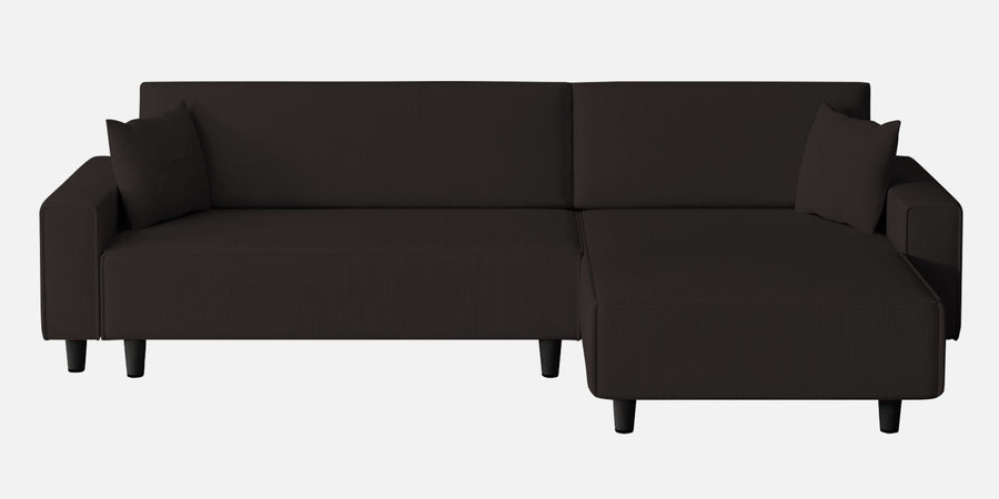 Peach Fabric Lhs 6 Seater Sofa Cum Bed With Storage In Cara Brown Colour - Febonic Living