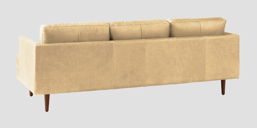 Sterio Leatherette 3 Seater Sofa In Peach Beige Colour - Febonic Living