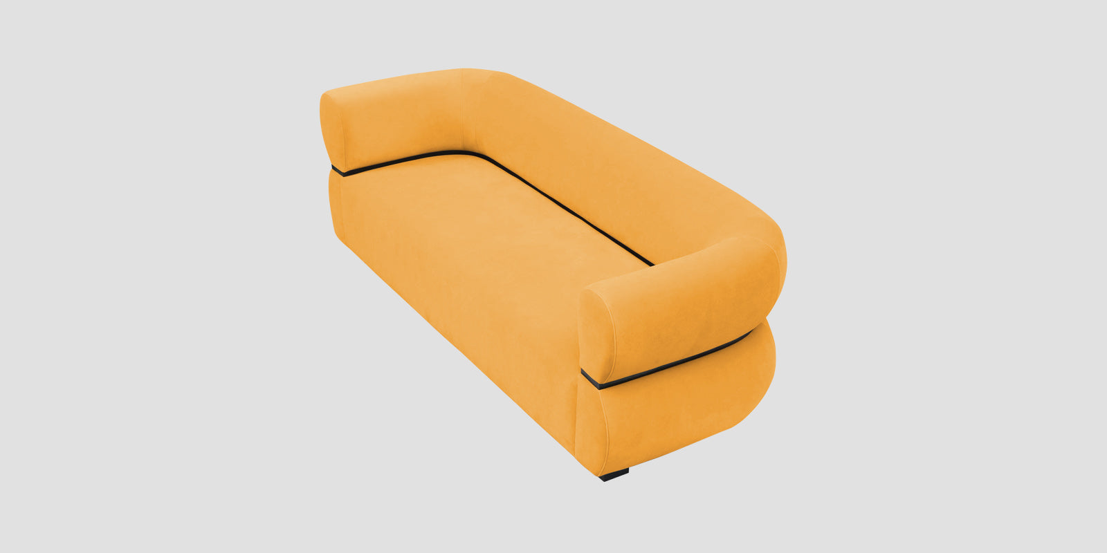 Kula Velvet 3 Seater Sofa In Safforn Yellow Colour