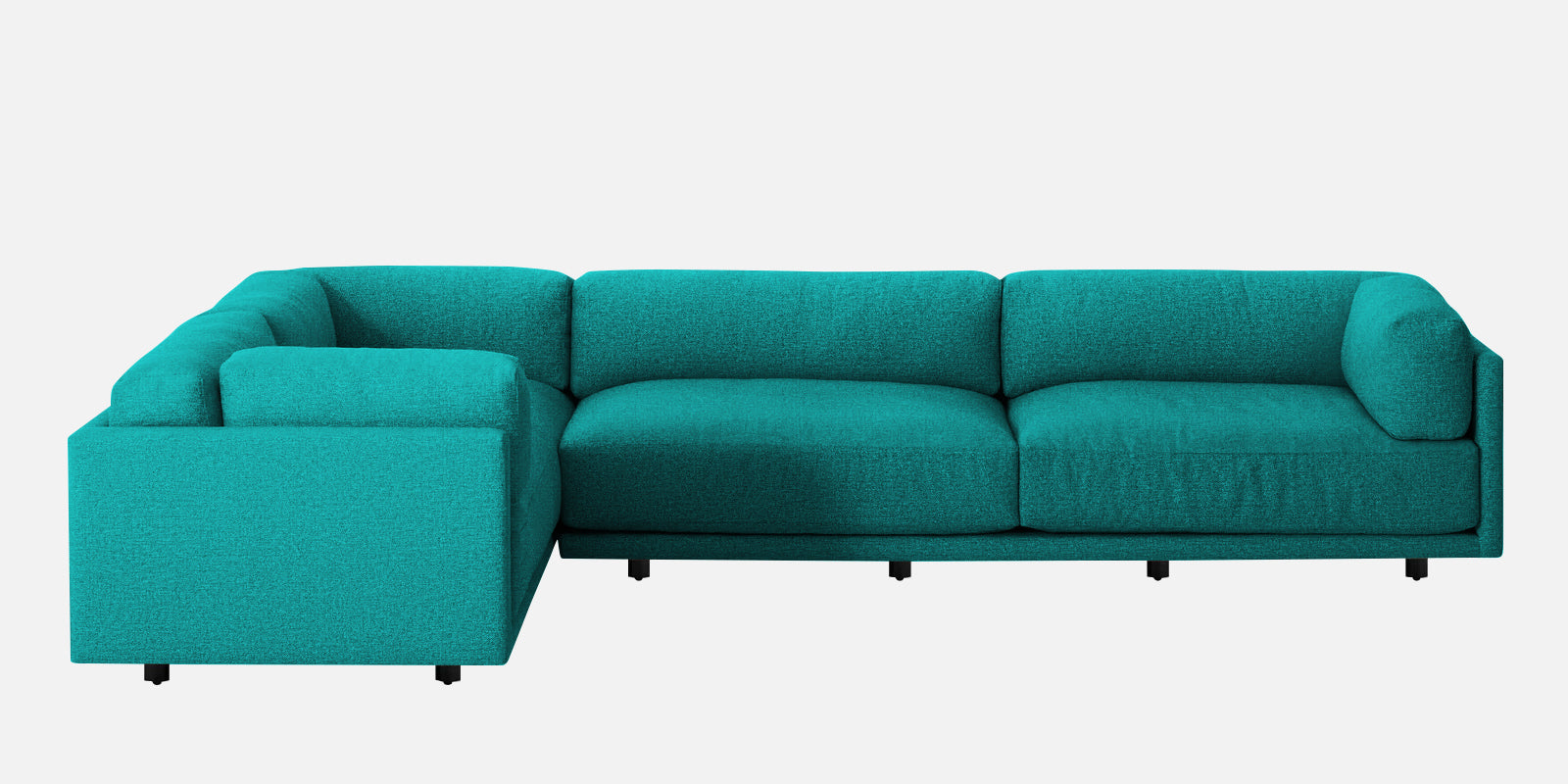 Nixon Fabric 6 Seater LHS Sectional Sofa In Sea Green Colour