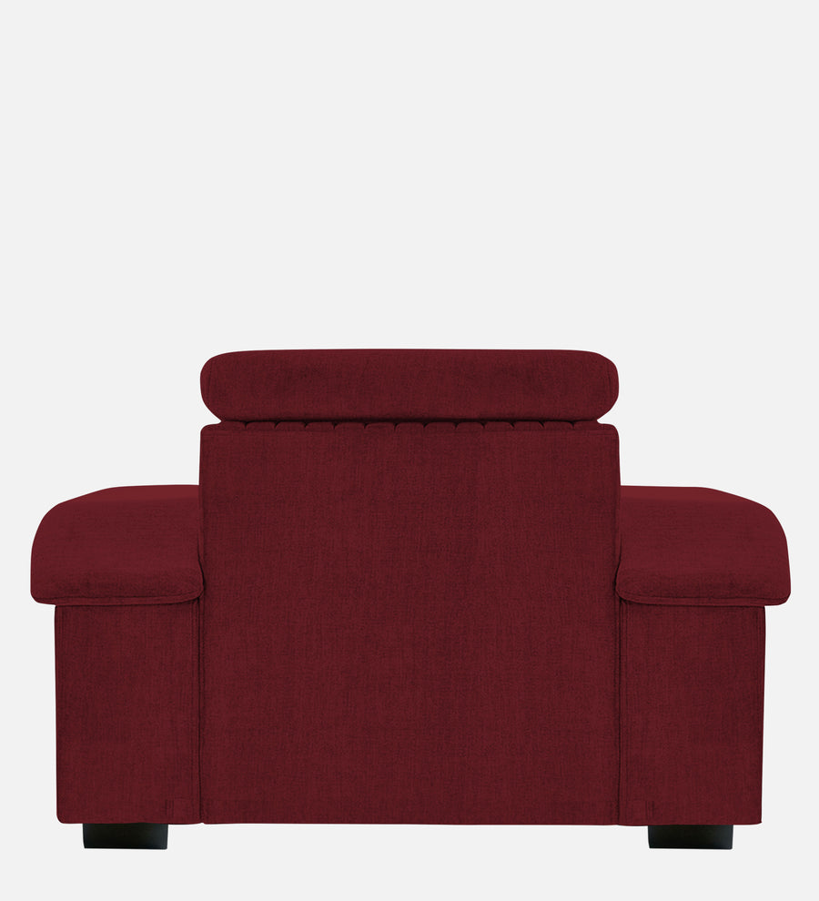 Draco Fabric 1 Seater Sofa In Blood Maroon Colour - Febonic Living