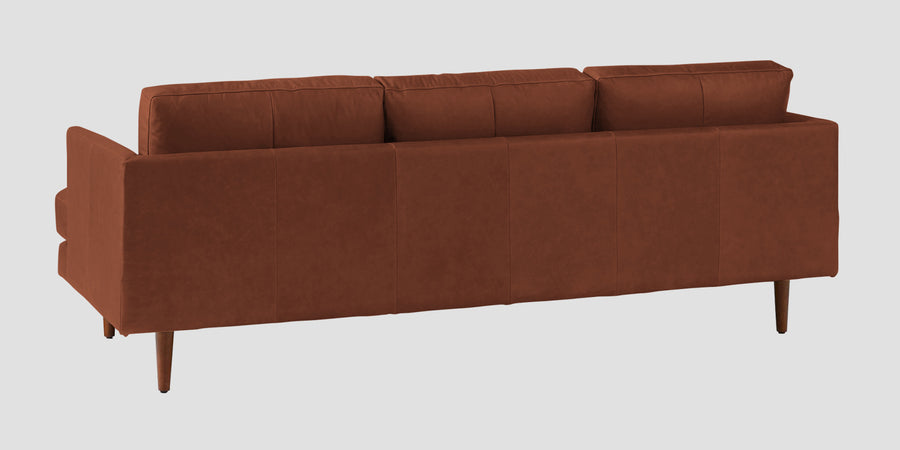 Sterio Leatherette 3 Seater Sofa In Sandle Brown Colour - Febonic Living