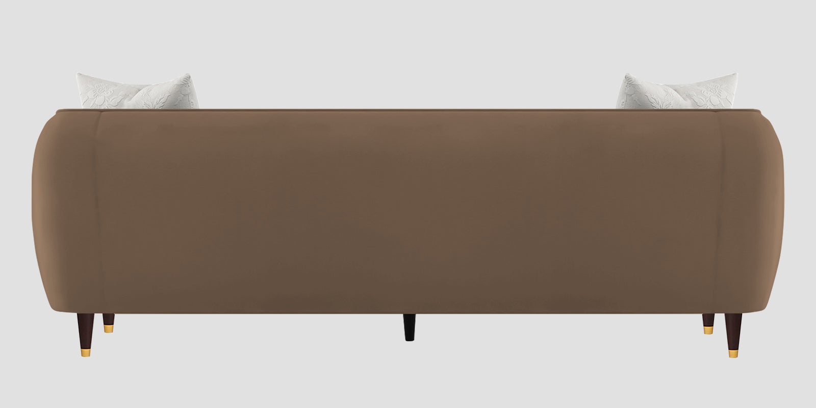 Hairo Velvet 3 Seater Sofa In Mocha Mouse Colour