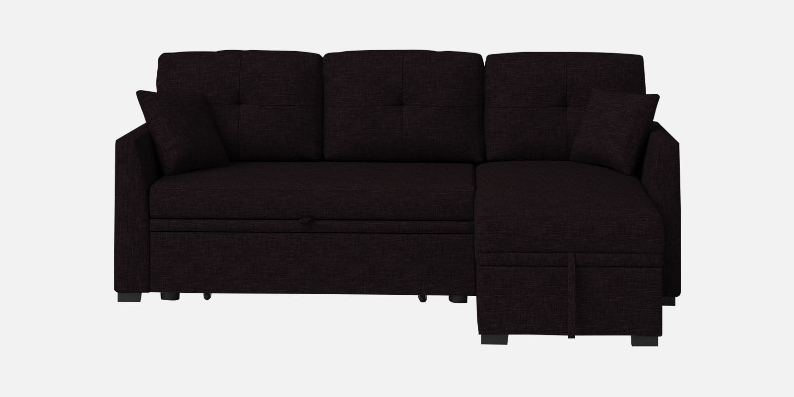 Jody Fabric 3 Seater Pull Out Sofa Cum Bed In Cara Brown Colour