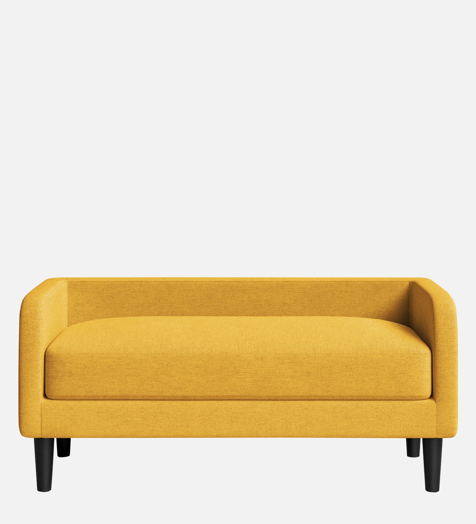 Maya Fabric Bench In Bold Yellow Colour