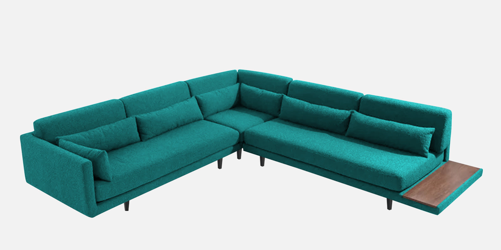 Malta Fabric 6 Seater LHS Sectional Sofa In Sea Green Colour