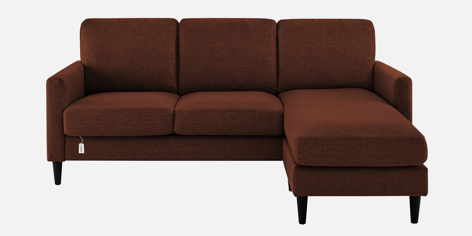 Romie Fabric LHS Sectional Sofa (2+Lounger) in Coffee Brown Colour