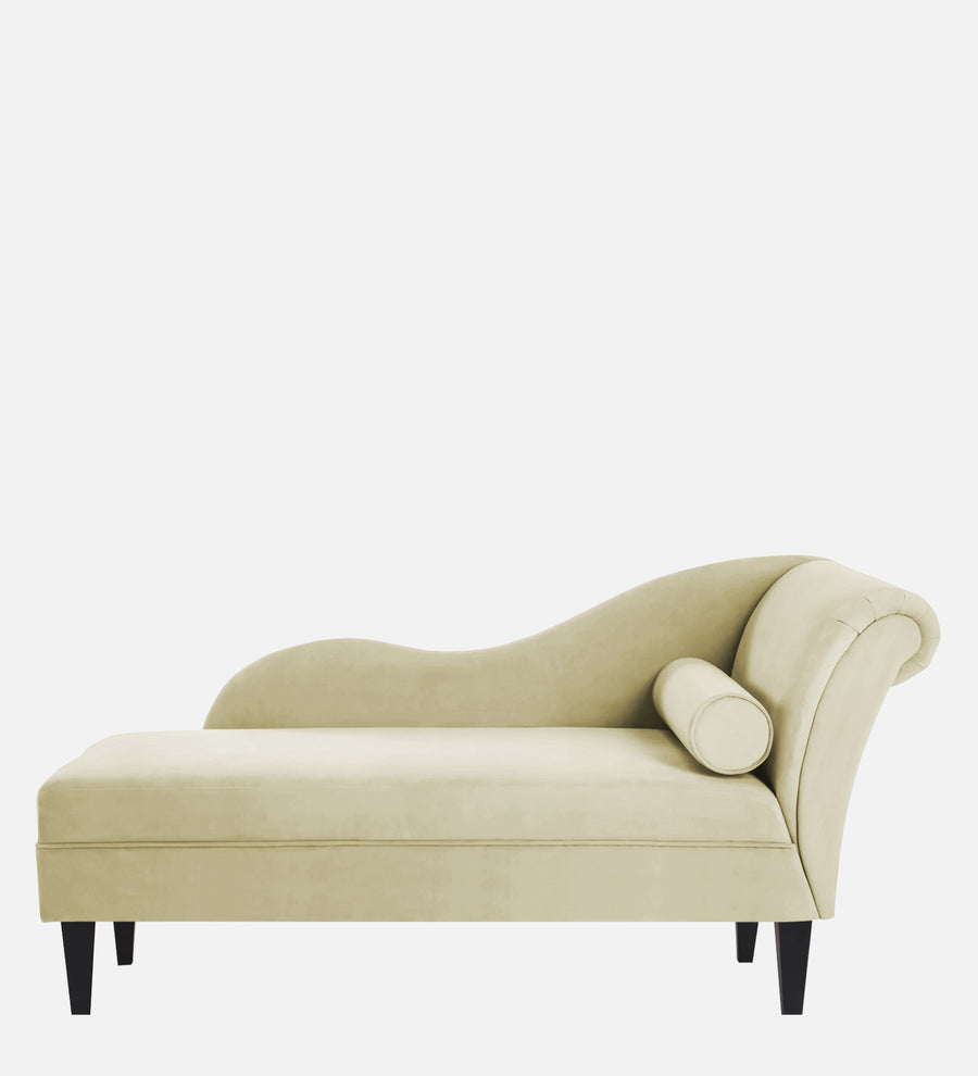 Rana Velvet Lhs Chaise Lounger In Warm White Colour - Febonic Living