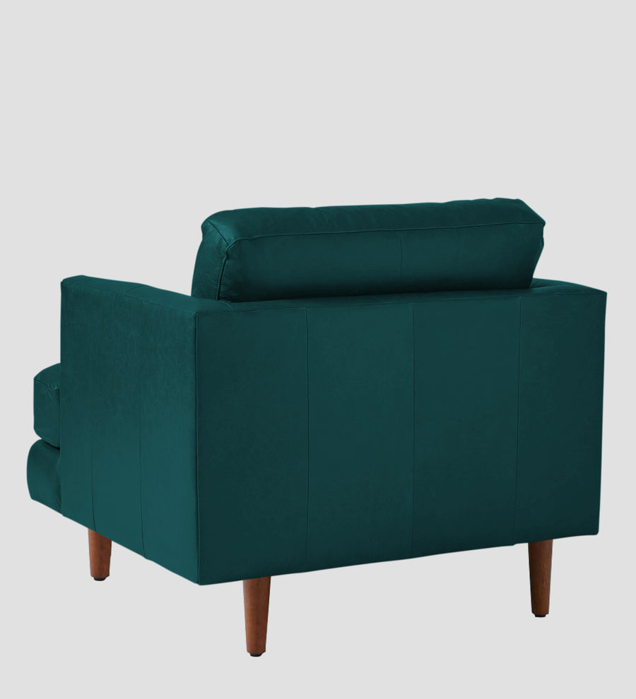 Sterio Leatherette 1 Seater Sofa In Peakcock Blue Colour - Febonic Living