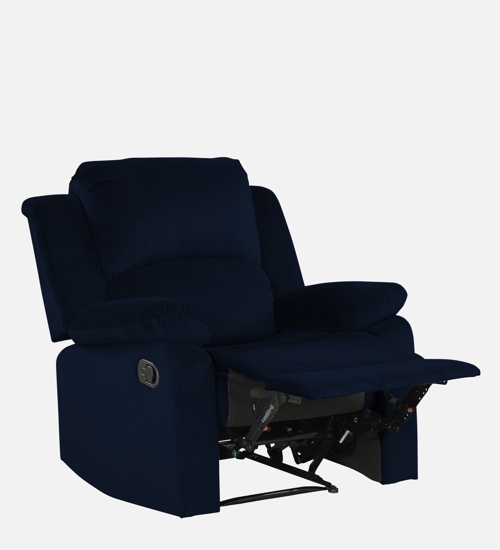 Henry Velvet Manual 1 Seater Recliner In Dark Blue Colour