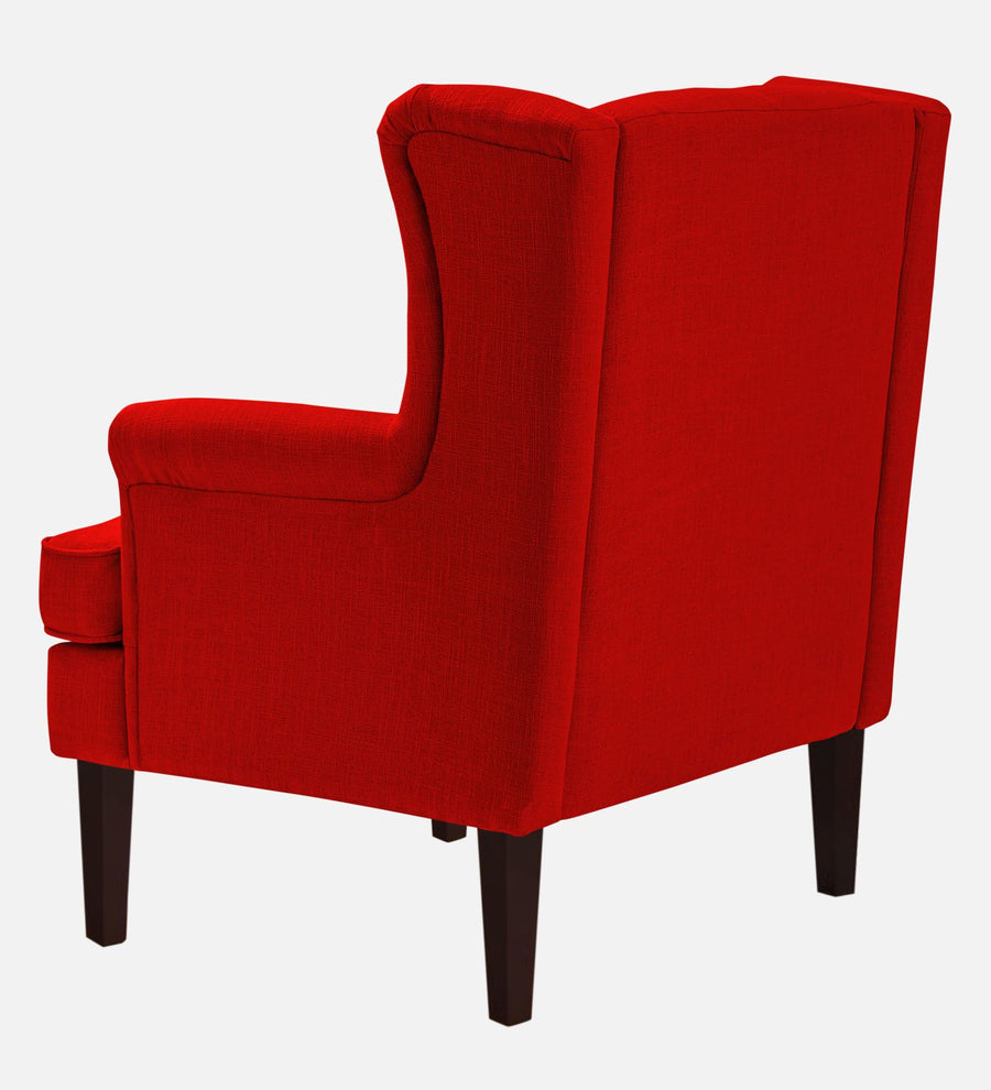 Deyuk Fabric Wing Chair In Ruby Red Colour - Febonic Living