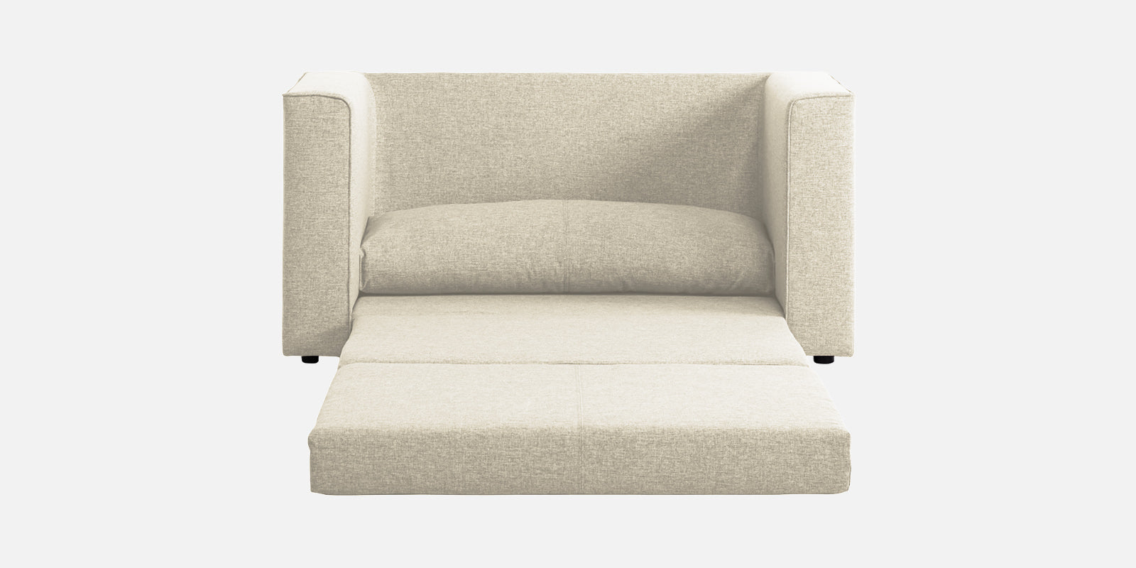 Kenia Fabric 2 Seater Convertible Sofa Cum Bed in Ivory cream Colour