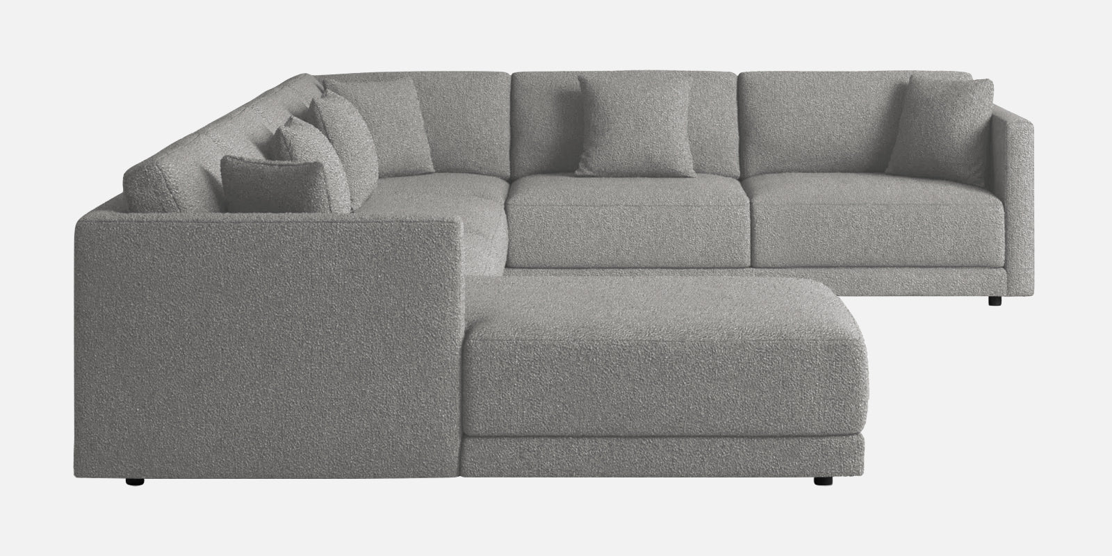 Carlin Fabric RHS 8 Seater Sectional Sofa In Lit Grey Colour