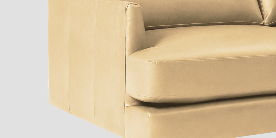 Sterio Leatherette 2 Seater Sofa In Peach Beige Colour - Febonic Living