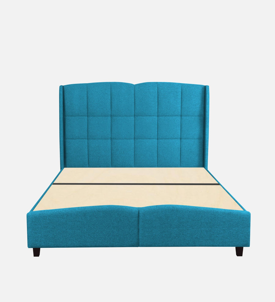 Jovi Velvet Upholstered Single Size Bed In Aqua Blue Colour - Febonic Living