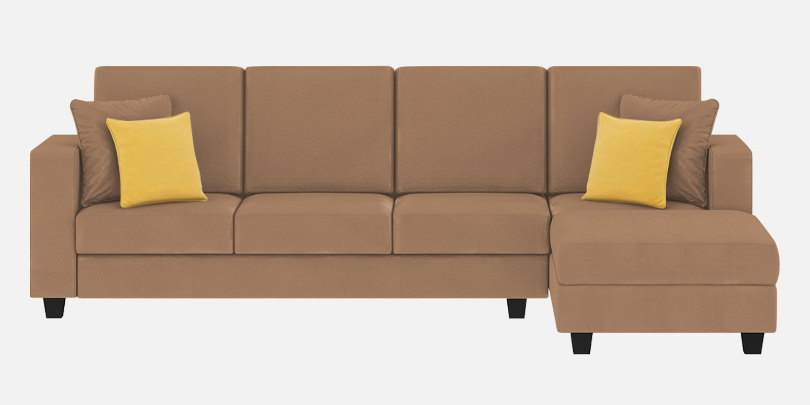 Nabi Fabric LHS Sectional Sofa (3+Lounger) In Cosmic Beige Colour - Febonic Living